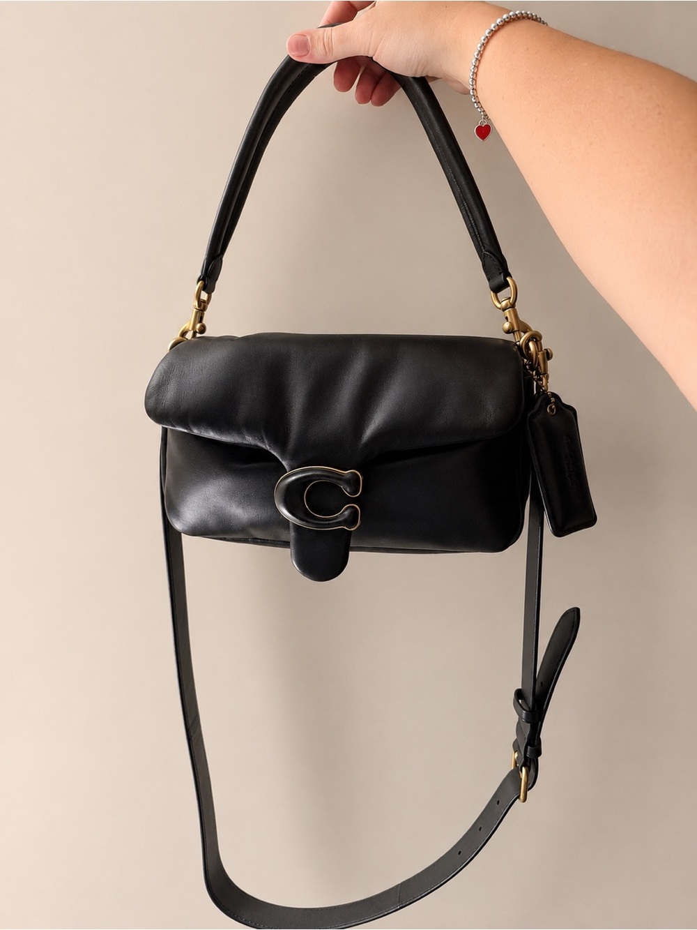 Coach Black Tabby Pillow Purse 26 with gold hardware